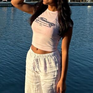 Pink Graphic Crop Top